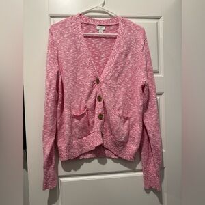 J. Crew Pink Knit Cardigan with Buttons
